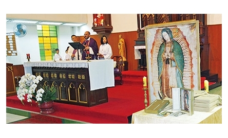 婚委會推動生命文化 贈堂區瓜達盧佩聖母畫封面